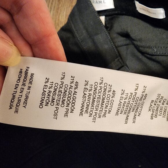 Frame Le Slim Palazzo High Rise Jeans NWT Black Size 32 - Picture 11 of 13